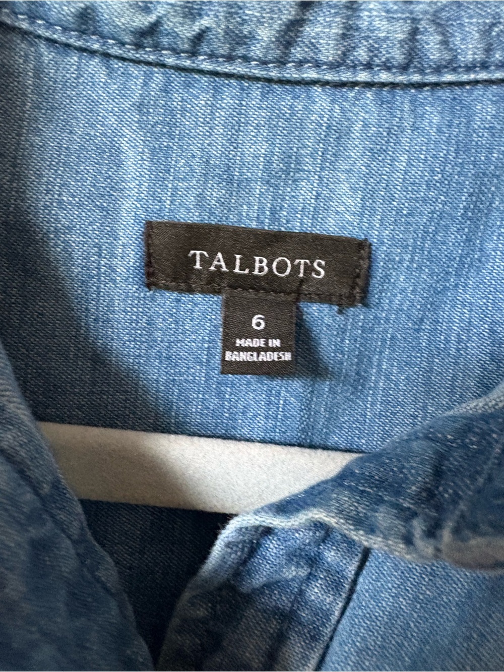 Talbots Medium Blue Denim Shirt Dress with Tie Waist - Picture 5 of 7